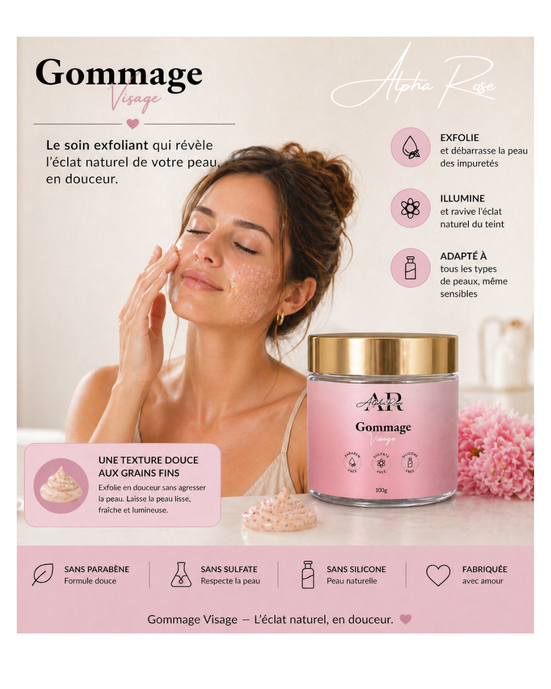 Coffret Skincare 5 produits + Les Velvet Touch Pads OFFERT + Pinceau Masque Alpha Rose
