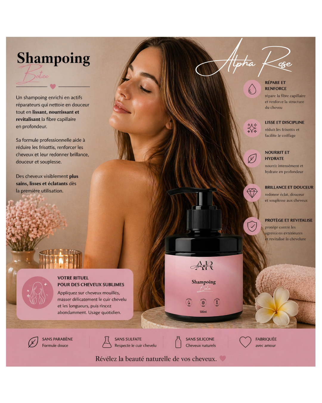 Coffret Botox Shampoing & Masque + serviette Rosy Wrap OFFERTE