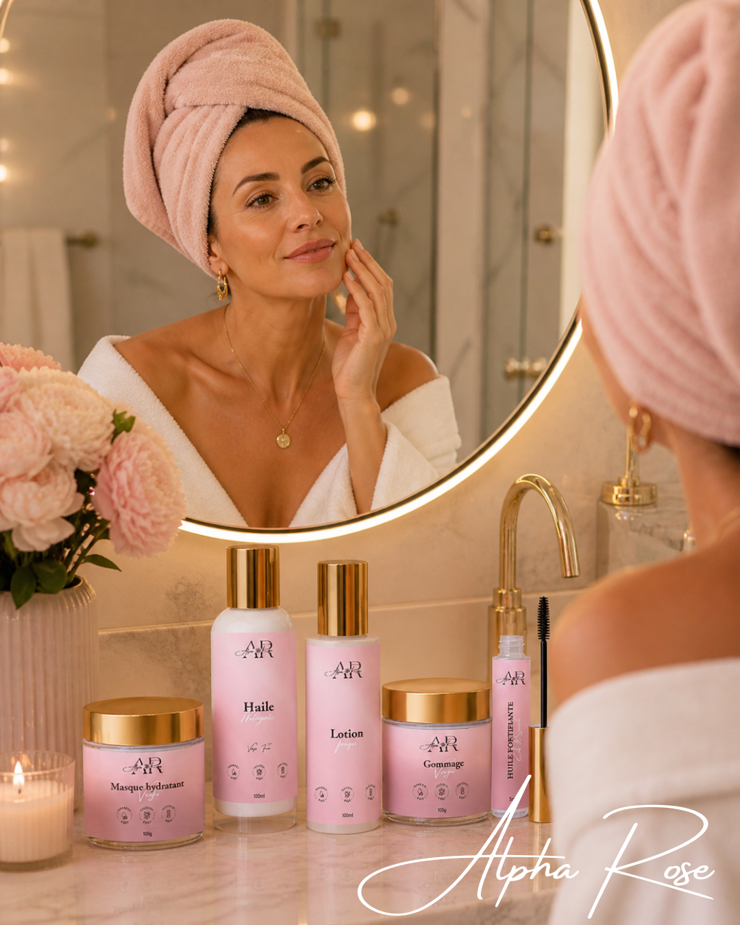 Coffret Skincare 5 produits + Les Velvet Touch Pads OFFERT + Pinceau Masque Alpha Rose