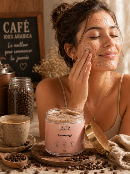 Gommage visage aux grains de café
